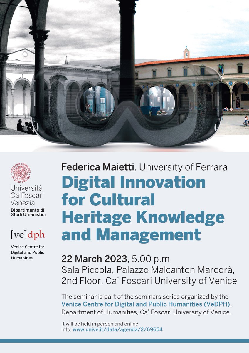 How can we use #DH to preserve Europe’s #CulturalHeritage? The case of the #H2020 project INCEPTION

Join us and our guest Federica Maietti on Wed 22 Mar for our next seminar

Info: unive.it/data/agenda/2/…