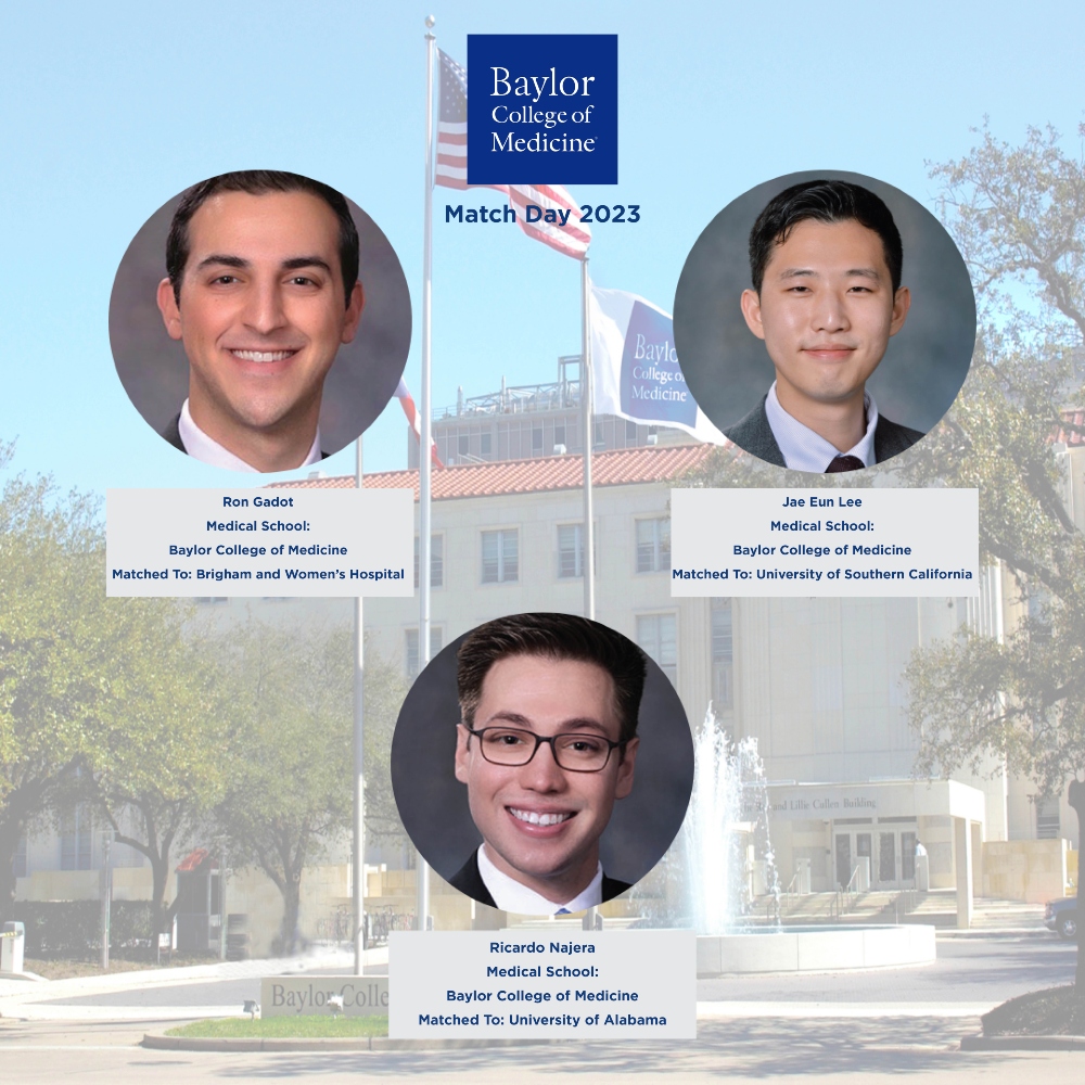 Additionally, join us in congratulating these @bcmhouston med students for their successful #NeurosurgeryResidency matches! 👏

#MatchBCM | #Match2023