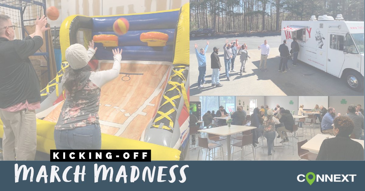TeamConnext's tweet image. Our team had a great time kicking-off March Madness this week with Varsity Food Truck and some fun head to head competition! (Who says inflatables are just for kids!) #teamconnext #workhardplayhard