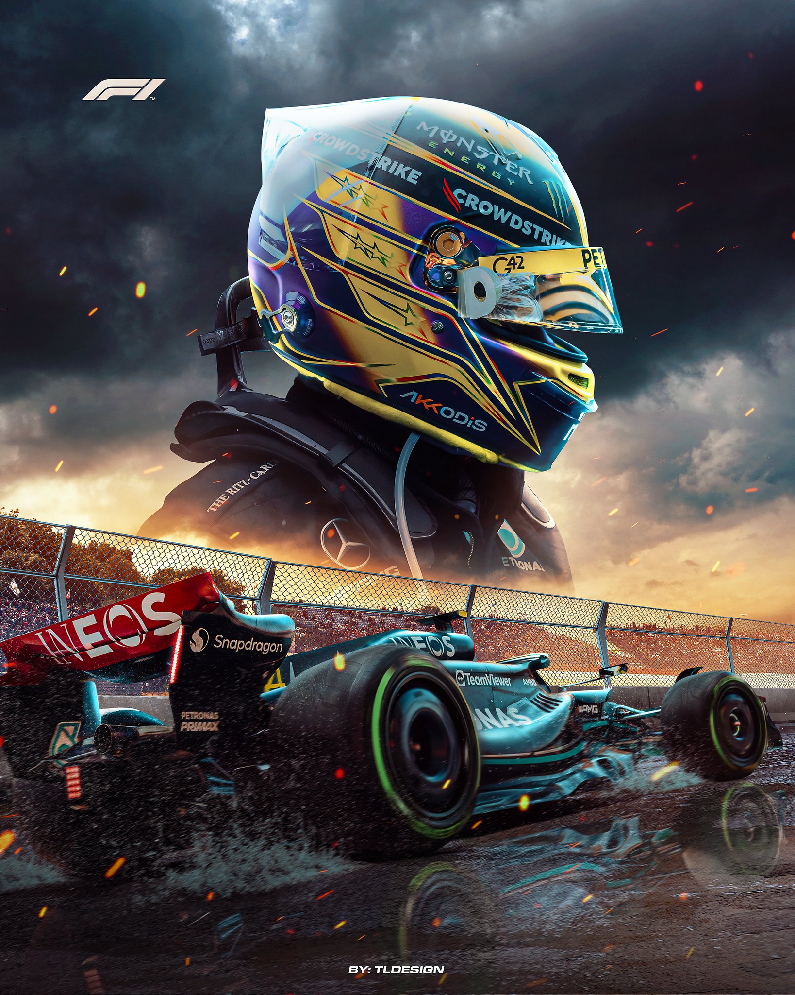 I Made a Sir Lewis Hamilton Poster, Before & After Included : r/formula1