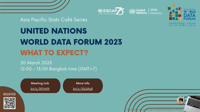 On March 20, join colleagues from @UNESCAP for a discussion about the upcoming @UNDataForum, a global #data event that will bring together experts to discuss #DataPartnerships & #DataInnovation for the #SDGs. Register here: bit.ly/3YN5pM