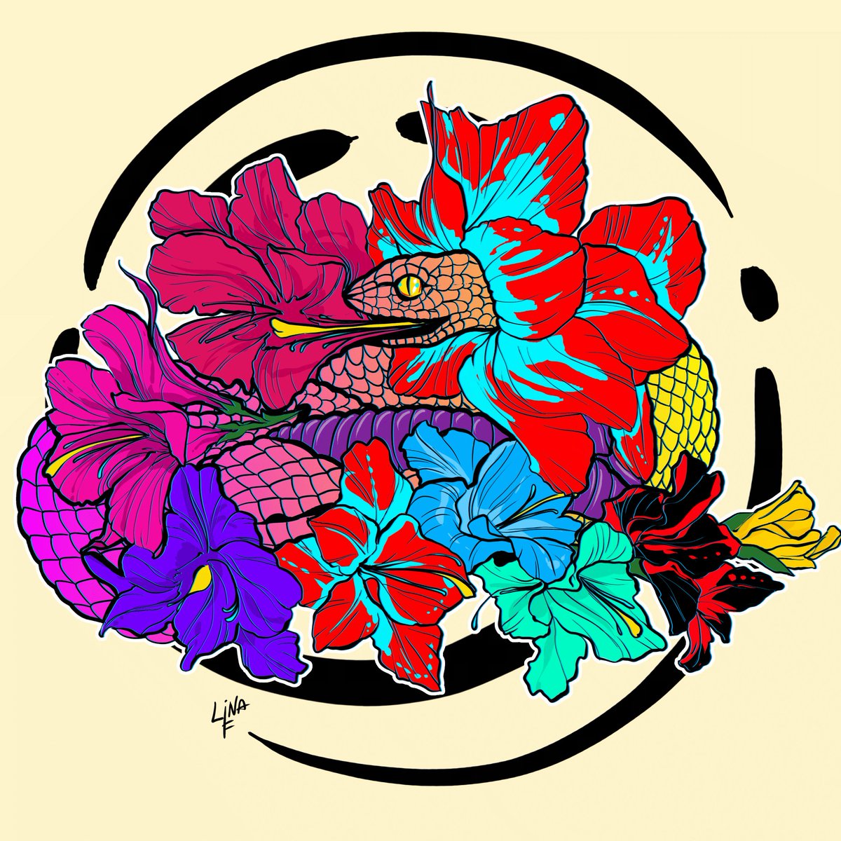 linafluorite's tweet photo. Is it a snake-flower, or a flower-snake?🐍🌺

#digitalart #sigitalartist #flower #snake #flowers #snakes #friday #tgif https://t.co/ZG7XMFM1Dd