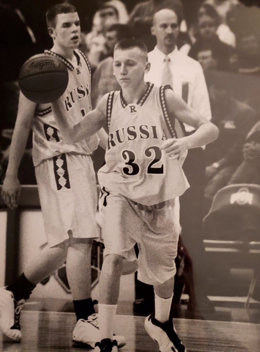 colinfosterbg's tweet image. About 21 years ago, Russia last played in the state tournament. That 12-year-old looking sophomore who could pass for a ball boy (32) remembers it well. Ready to watch the Raiders play at state again! #DoItForDave #GoRaiders