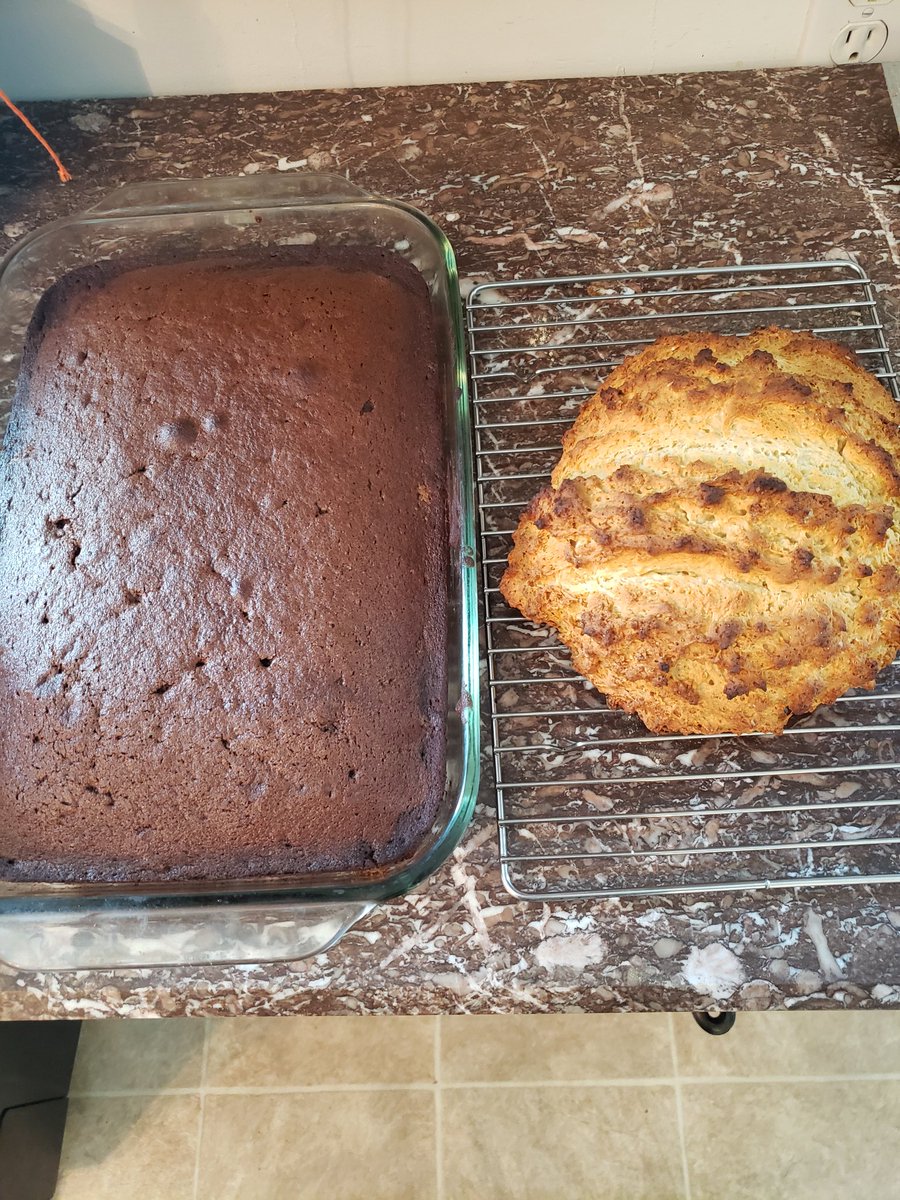 FCS_Monte's tweet photo. Soda bread and Guinness chocolate cake ready. Corned beef next. https://t.co/HV6z0hJeEL