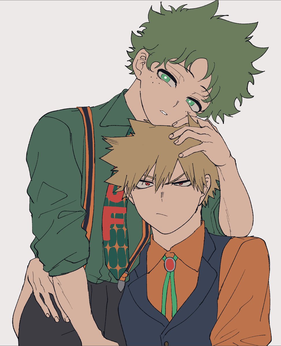 bakugou katsuki ,midoriya izuku multiple boys 2boys male focus shirt blonde hair red eyes freckles  illustration images