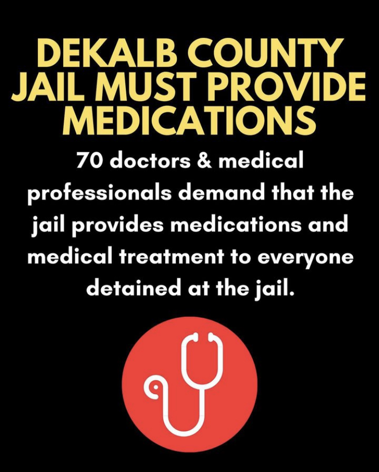 WeelauneeMass's tweet photo. 🚨71 health care providers, health advocates, &amp; experts in public health have signed onto a letter demanding DeKalb County Jail provide folks inside with appropriate medical treatment, needed medications, &amp; clean drinking water immediately. Make the calls to uplift their demands! https://t.co/j3iD8Rci9x