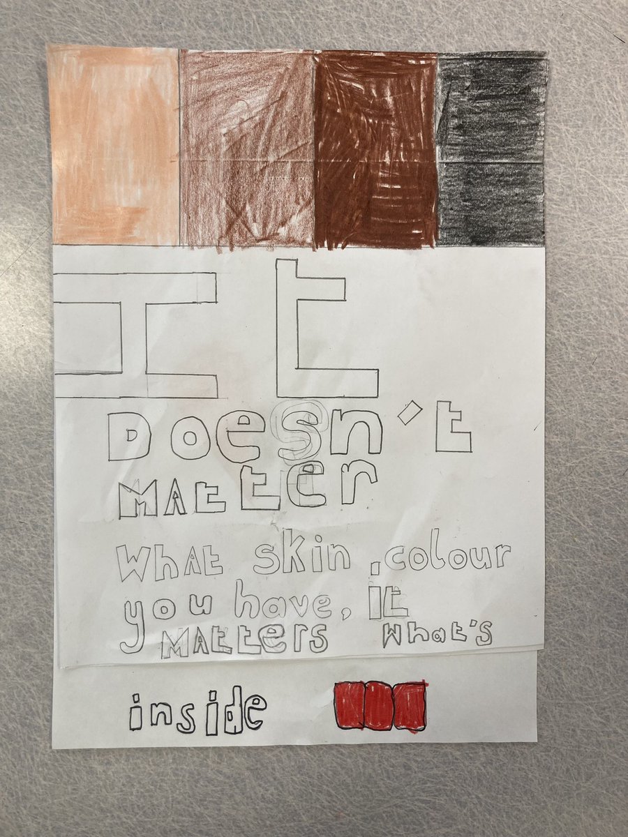 TerraceRoad's tweet photo. The #TRPwrens had a thoughtful discussion about racism today and were inspired to create some amazing, powerful posters for the @theredcardwales competition. #TRPexpress #TRPcomm #TRPpm https://t.co/aM8GyRmroT