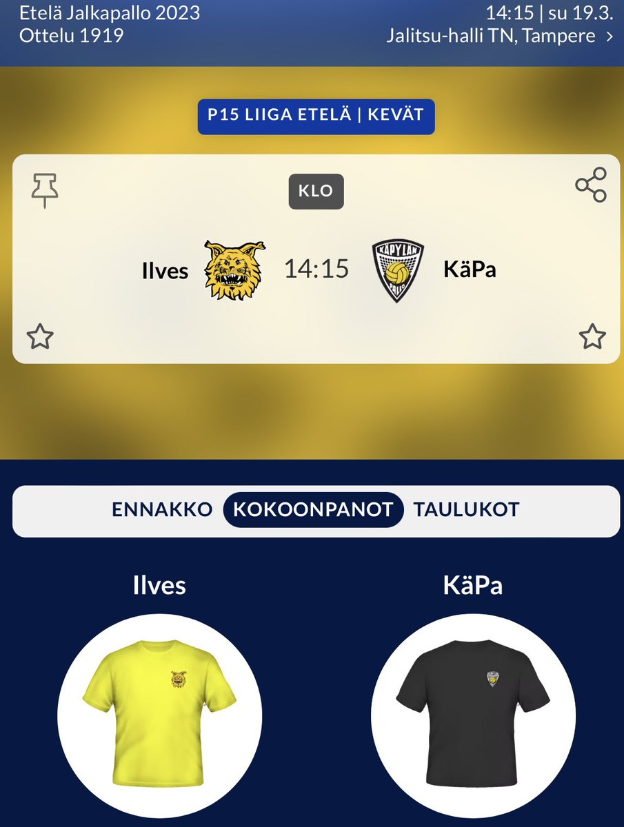 Sunnuntaina se alkaa!🌟Liiga!🌟Kaikki kannustamaan!🌟 <a href="/kapa08united/">KäPa 08 United</a>