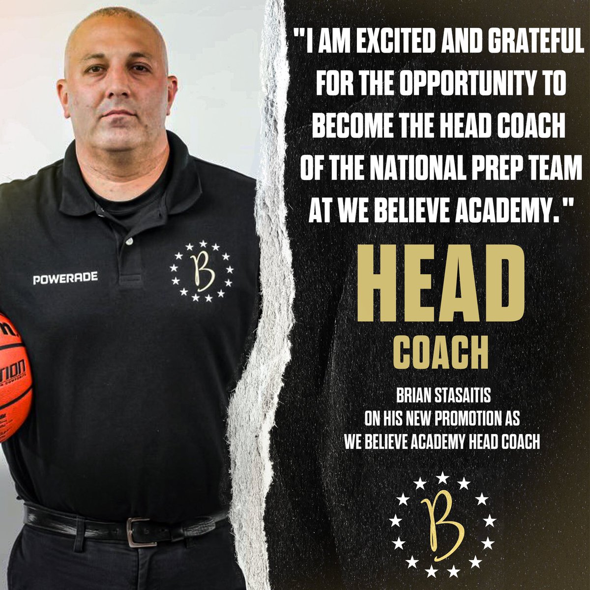 🚨ANNOUNCEMENT🚨 We Are Excited To Announce the promotion of Brian Stasaitis @CoachStasaitis from our associate head coach to our new Head Coach for our National Prep Team … Congrats Coach!! #WeBelieveHoops