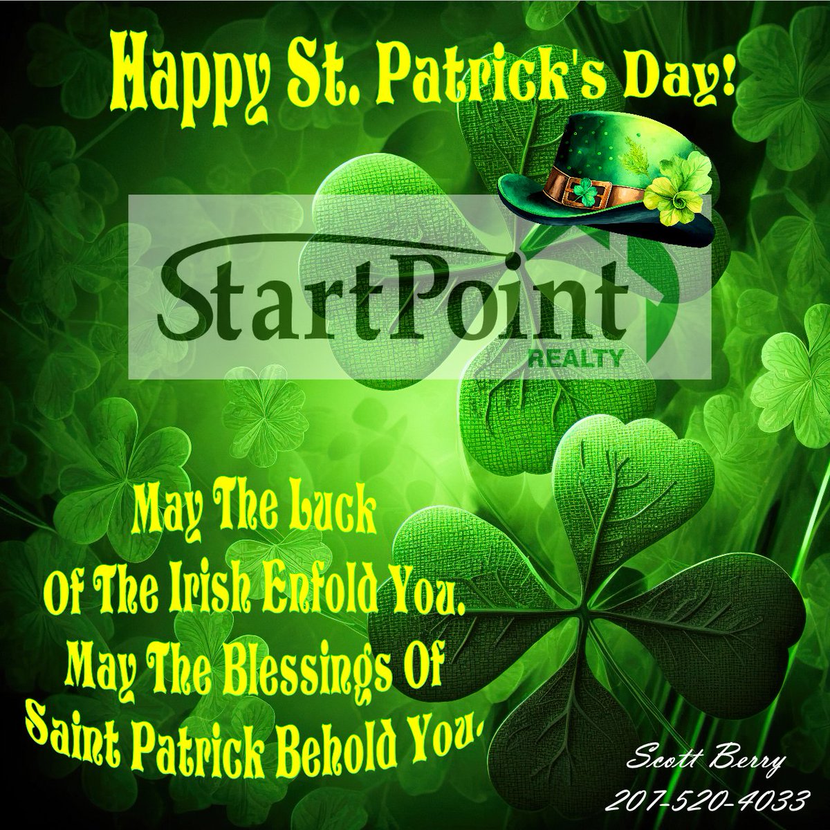 Happy St. Patrick's Day! scottberryrealto.com #World #America #Maine #PortlandME #AuburnME #StPatrickDay #StPatricksDay2023 #stpatricksdayparade #Green #Luck #Irish #Ireland