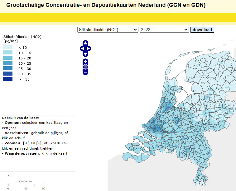 luchtkwaliteit's tweet photo. De GCN (grootschalige concentratiekaarten) zijn bijgewerkt met de gegevens tm 2022.  #RIVM #GCN #luchtkwaliteit https://t.co/tVUt8xYP5t