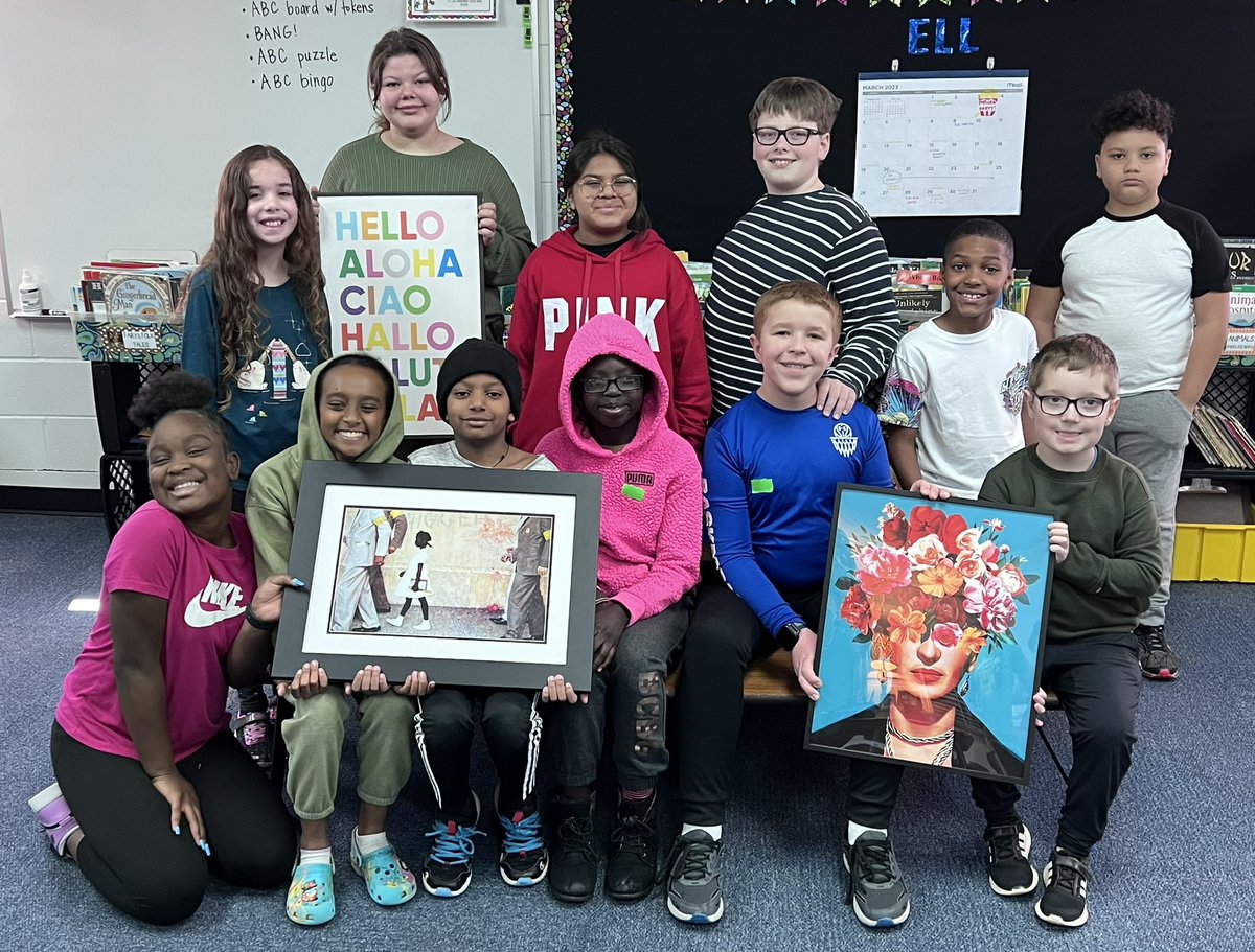 maghovey's tweet photo. @LWNKCSD Diversity Council students are proud to gift the school with multicultural art. Representation matters! @NKCSchools #lwpawpride https://t.co/8E769nTSo6