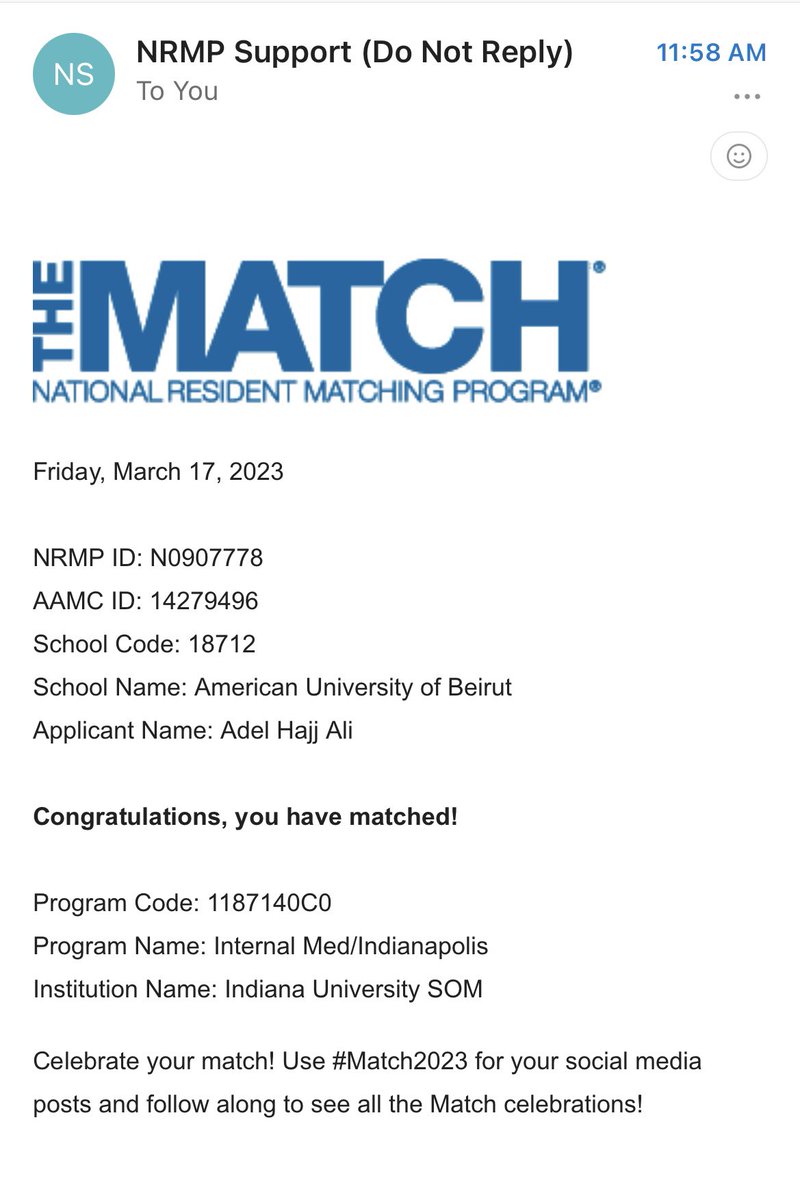 Adel Hajj Ali (@adel_hajj_ali) on Twitter photo Excited to announce my match at Indiana University for Internal Medicine Residency #Match2023! Very thankful for the opportunity and forever grateful for the support of my family, friends and mentors <a href="/IUIntMed/">Indiana University Internal Medicine</a> <a href="/Inside_TheMatch/">Inside The Match</a> <a href="/InternalMed_Res/">The Internal Med Applicant ☤</a> <a href="/StoriesImg/">IMG_stories</a> <a href="/IMG_Advocate/">Advocates for IMGs</a> Excited to announce my match at Indiana University for Internal Medicine Residency #Match2023! Very thankful for the opportunity and forever grateful for the support of my family, friends and mentors <a href="/IUIntMed/">Indiana University Internal Medicine</a> <a href="/Inside_TheMatch/">Inside The Match</a> <a href="/InternalMed_Res/">The Internal Med Applicant ☤</a> <a href="/StoriesImg/">IMG_stories</a> <a href="/IMG_Advocate/">Advocates for IMGs</a>