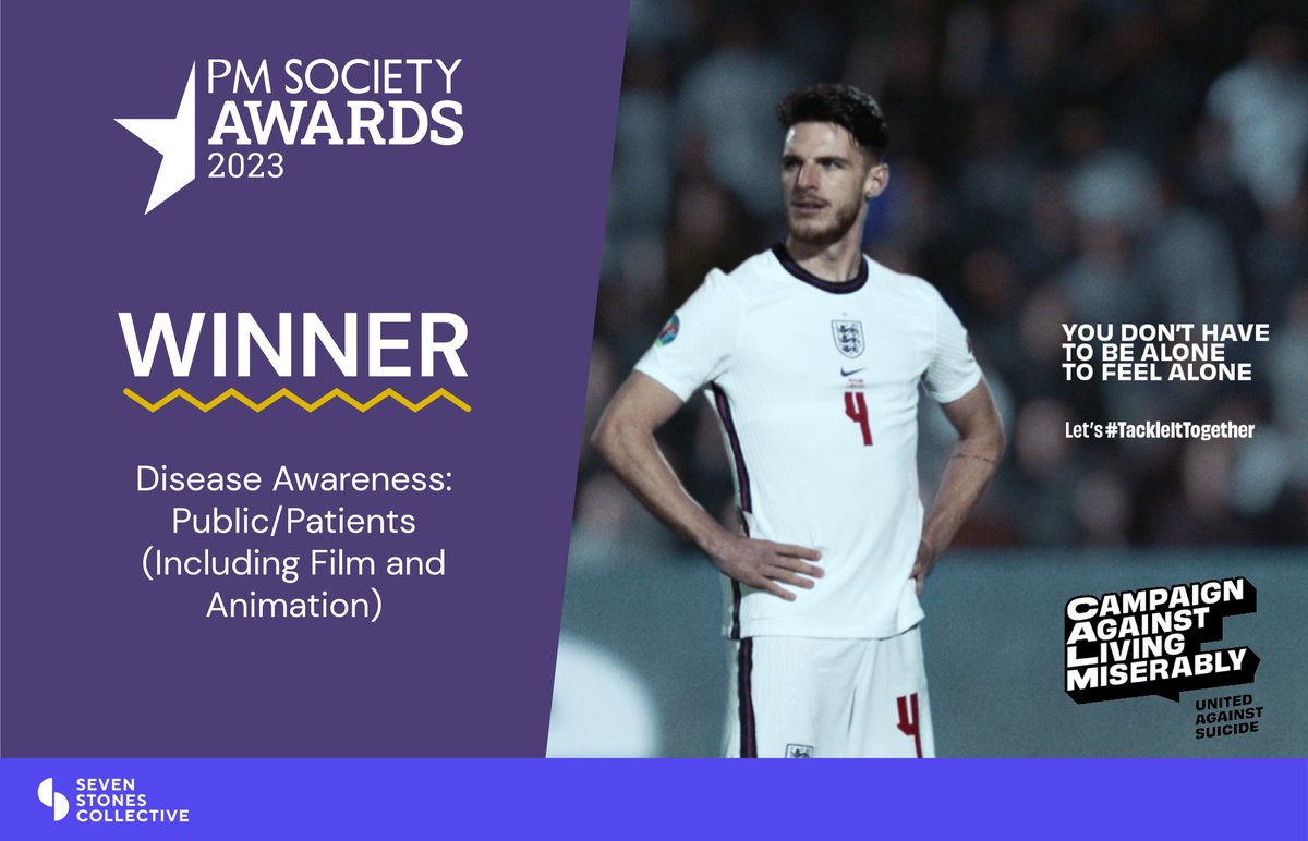 toteshealth's tweet photo. Back of the net! 
Our 'Lonely Player' campaign tackling loneliness with @TheCALMzone takes home the trophy at the #PMSocietyAwards @PMSociety. Well done team
#TotalHealth #EffectiveCollective https://t.co/l2Z9aYelWa