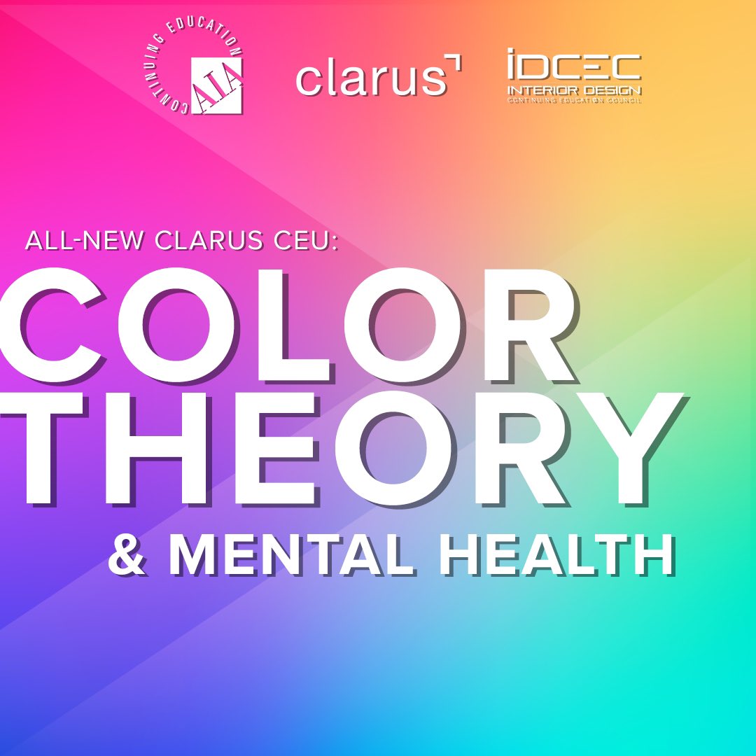 ClarusBoards's tweet photo. We are offering an all-new #CEU! Dive deep into #colortheory and how intentionally designing spaces with color can influence our mental health and well-being. Sign up for this CEU here: https://t.co/yjsnJu8R9v

#DesignCEU #Design #InteriorDesign #OfficeDesign #Glassboards https://t.co/rRagEjxdWo