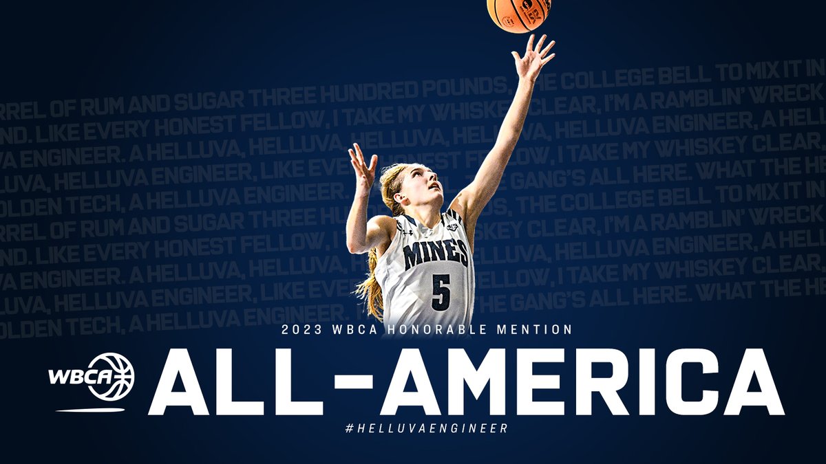 MinesAthletics's tweet image. Ashley Steffeck earned Honorable Mention All-America status from the @WBCA1981 on Friday morning after a record-setting season for @MinesWBB in 2022-23. #HelluvaEngineer

📰 minesathletics.com/news/2023/3/17…
