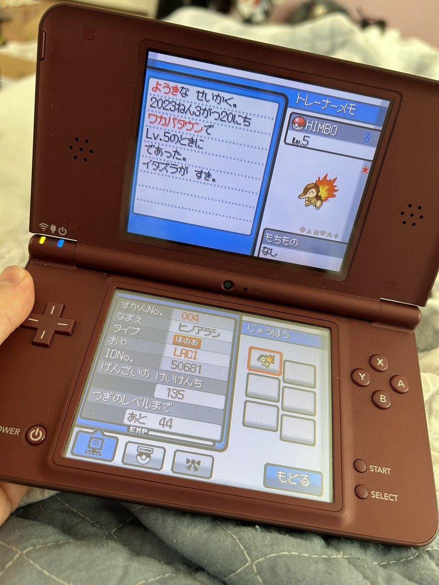 CynderLace12's tweet photo. Ehhhh I got me that shiny Cyndaquil in my Japanese heartgold!! He’s a little cutie! 🥳👏🥳👏🥳 https://t.co/bDL8u8zHqa