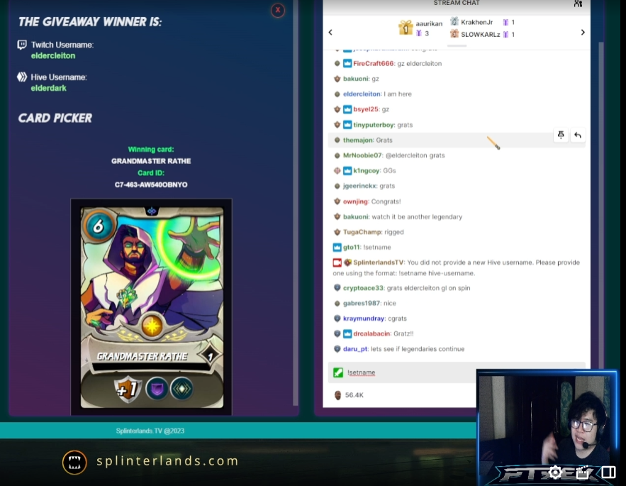 solving_chaos's tweet photo. Congrats to Elder!

It happened again. 3rd Legendary in a row on the #SpinterlandTV giveaway.  PTrek just rolling all nice cards for his VIEWERS!

#NFT #Play2Earn #FreeIsFree #WorthMoreInFuture https://t.co/gfVuNoEmdp