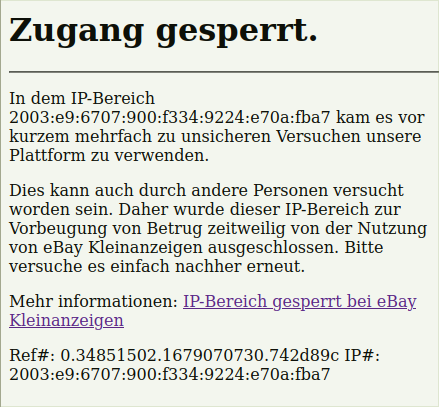srhinow's tweet photo. @eBay_KA #fail sperrt Linux-Betriebsysteme von der Nutzung aus. Der Zugang ist nicht gesperrt da ich mich aufm Mac anmelden kann.
Unter Linux kommt diese Meldung: https://t.co/30U4jziOl7