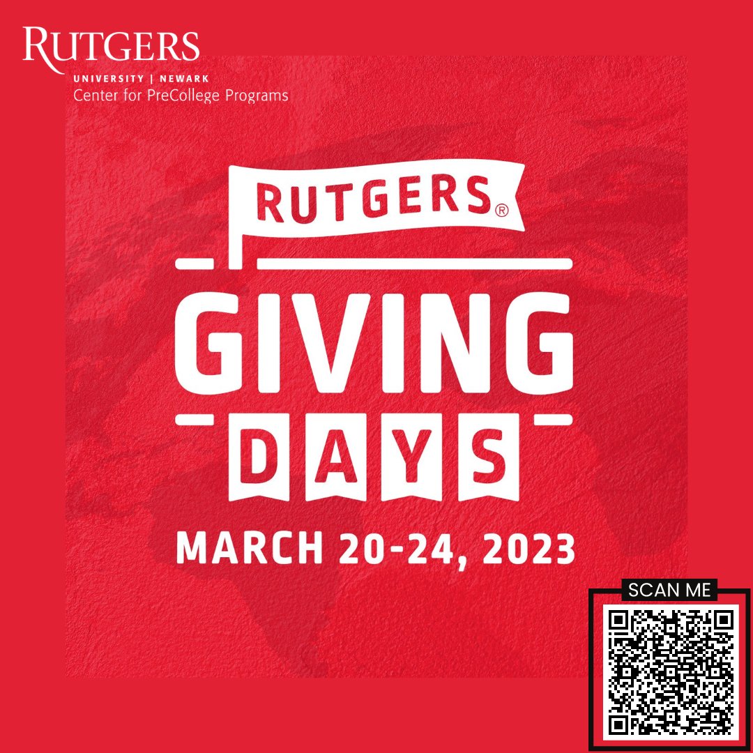 Cntr4PreCollege's tweet photo. Last chance!!! Please participate in #RUGivingDays &amp; Donate to the Center for PreCollege Programs! Please click the link below to donate &amp; to find out more information about the Center.  
https://t.co/b4LbV6lZ2R   
#RUGivingDays #RUNewark #CPP #TRIO #RFSNewark https://t.co/Snf7AGd5lG