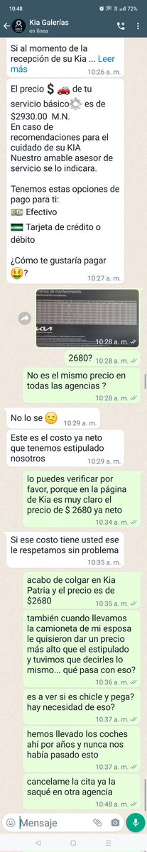 pabls's tweet photo. Así se las gastan en @KIAGalerias, dando precios más altos de los estipulados OJO @KiaMexico https://t.co/IUJDqikYIM
