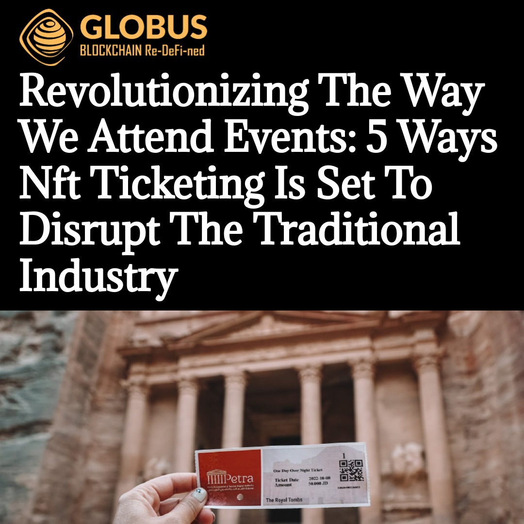 globuschain's tweet photo. "Revolutionizing the Ticket Market: How NFTs are Disrupting Traditional Ticket Sales" 
#cryptocurrency#bitcoin#ethereum#altcoins#blockchain#investing#stockmarket#trading#financialfreedom#wealthmanagement https://t.co/fNjH6ajw8O