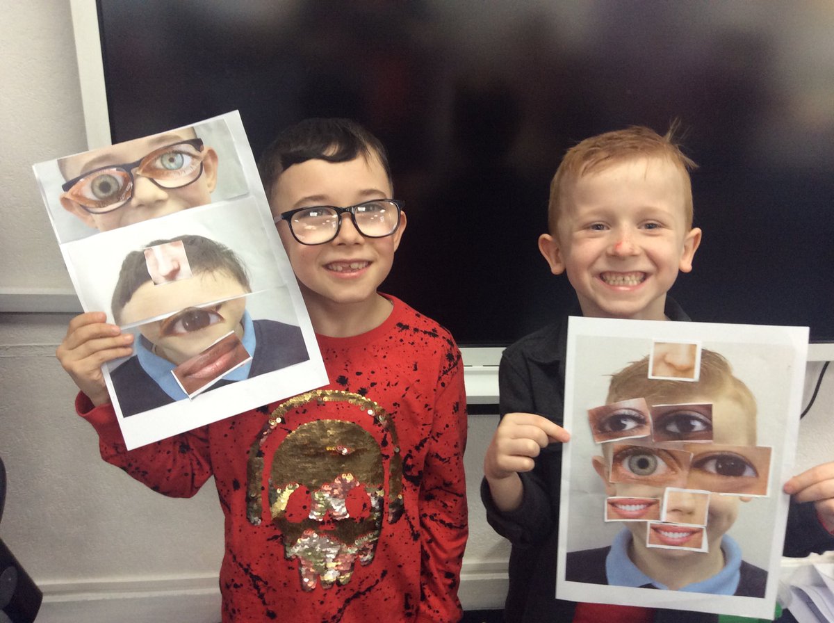 StBernardsep's tweet photo. Team 2 really enjoyed exploring the style of the artist Hannah Hoch. Do you like our self portraits? #stbArt https://t.co/bIvLTNHKzQ