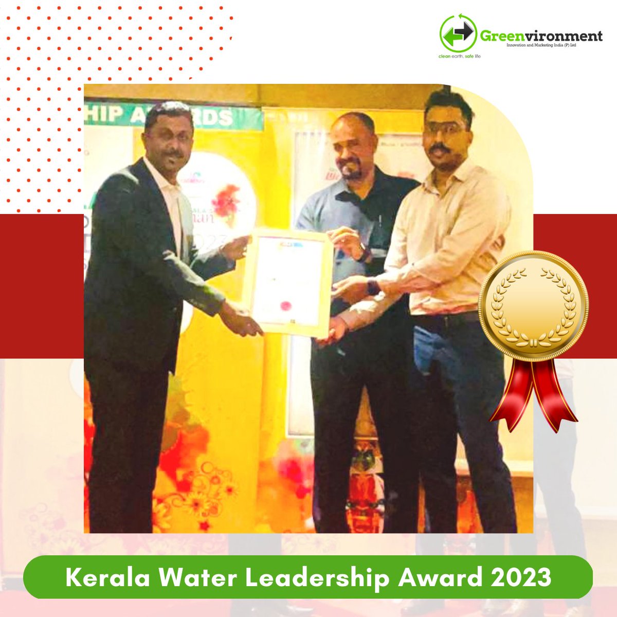 GreenvironmentI's tweet photo. GreenvironmentIndia wins Kerala #WaterLeadership Award 🏆 2023 at Taj Malabar Kochi! Mr. Abhishek V M &amp; Mr. Ashik Elias, leaders of Greenvironment Innovation &amp; Marketing India (P) Ltd received the award at the event today!

#watermanagement #sustainabledevelopmentgoals https://t.co/GZt3uhWnlb