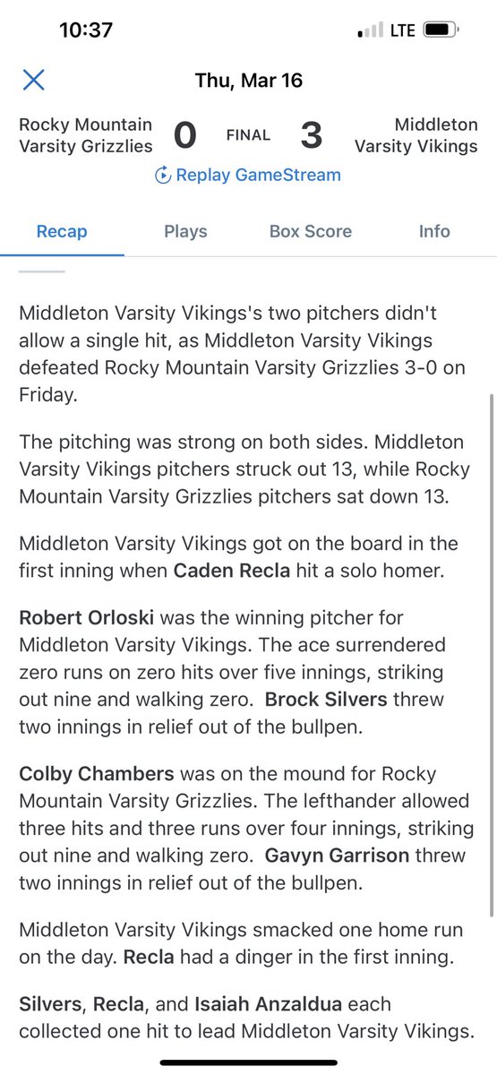 Middleton Vikings Baseball tweet media