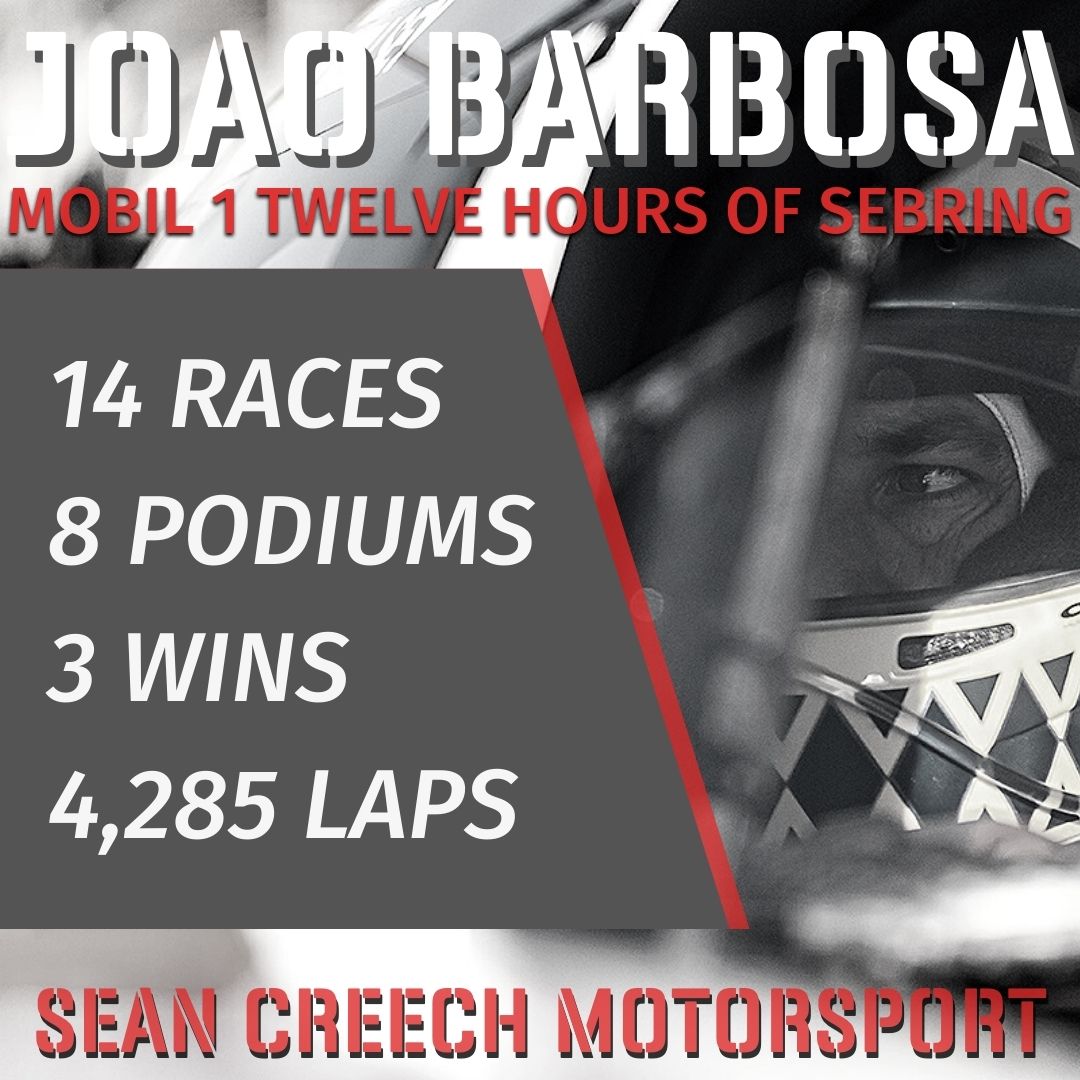 We look forward to adding stats to the legendary @barbosaracing's CV in tomorrow's #Sebring12! #IMSA #RespectTheBumps #FocalOne