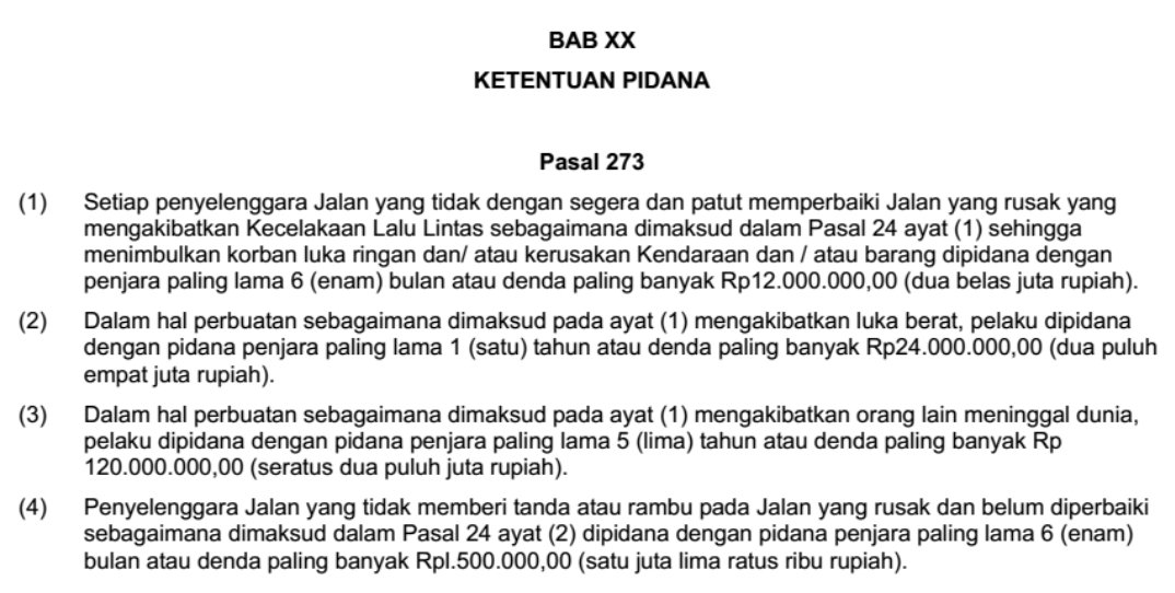 merapi_uncover's tweet photo. Yuk, Minta Ganti Rugi Bila Kecelakaan Karena Jalan Rusak, Ini Pasalnya... https://t.co/c37Ho7uN0K