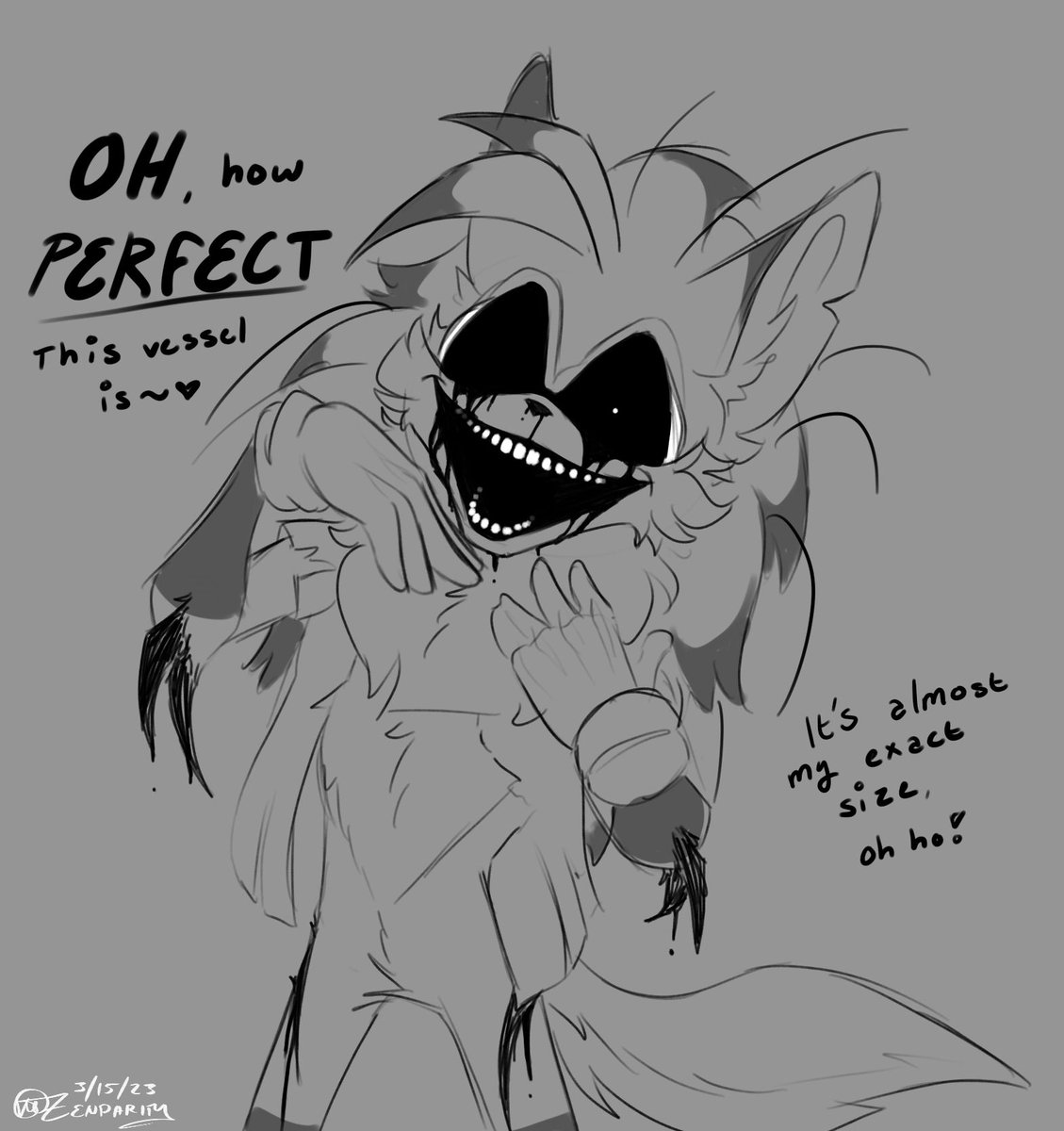 Zendarity's tweet photo. Also some bonus doodles
Crypt-X using Shiner’s body as a vessel;
Augy doodles;
and Burning + Saw EXE School AU shenanigans
#sonicexe #sonicexeoc #exehs https://t.co/ZNlhasLRNB