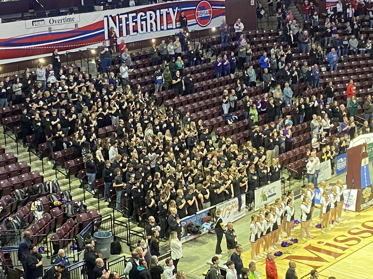Troy Buchanan has a massive student section easily outnumbering Kickapoo’s whose school is located in Springfield. Dedication! @TBHSTrojans