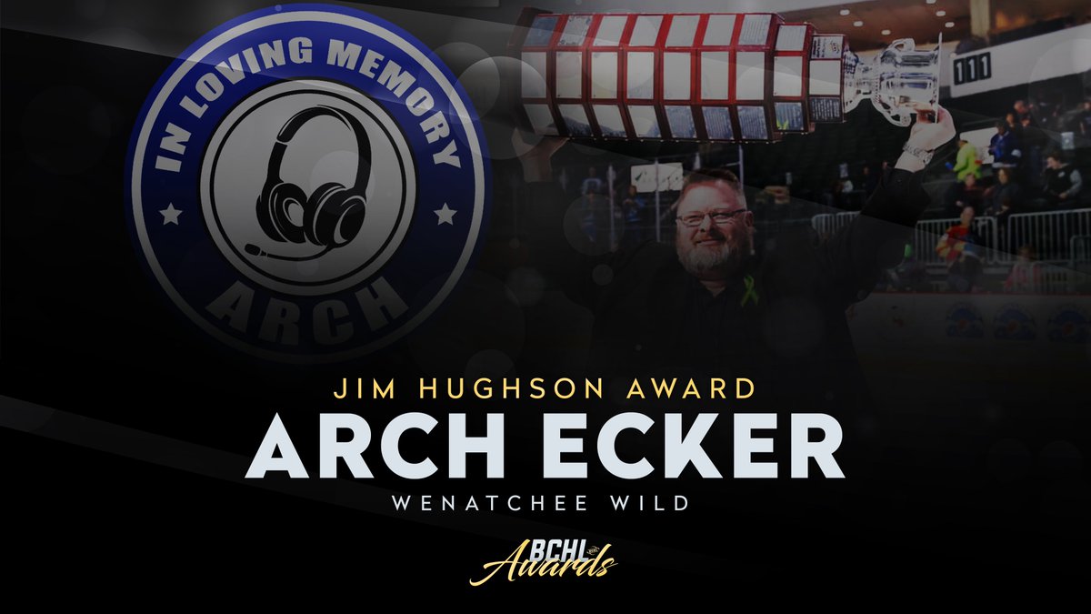 In a unanimous decision from the 18 BCHL broadcasters, the league is proud to announce that the Jim Hughson Award for Broadcaster of the Year will go to former Wenatchee Wild play-by-play man Arch Ecker. 💙💙 bchl.ca/former-wenatch…