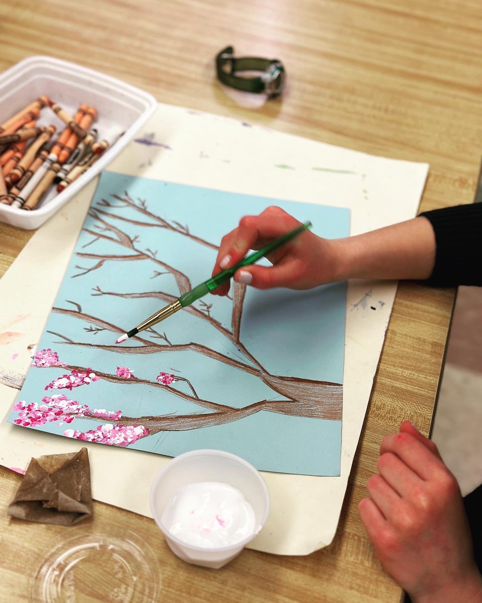 Painting Cherry Blossom Trees in art!