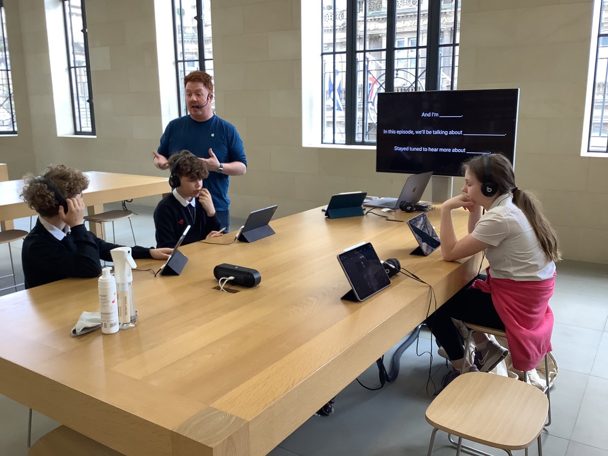 KBarr_16's tweet photo. Our #digitalleaders were a credit to the school today. We got the train to the Apple store in Edinburgh to learn how to make a podcast #appletoday Such a worthwhile learning experience! ☺️ @kabercrombie_ #WhitecrossDigital @WhitecrossPS @MrsThomsonWPS https://t.co/uaIOErFSsL