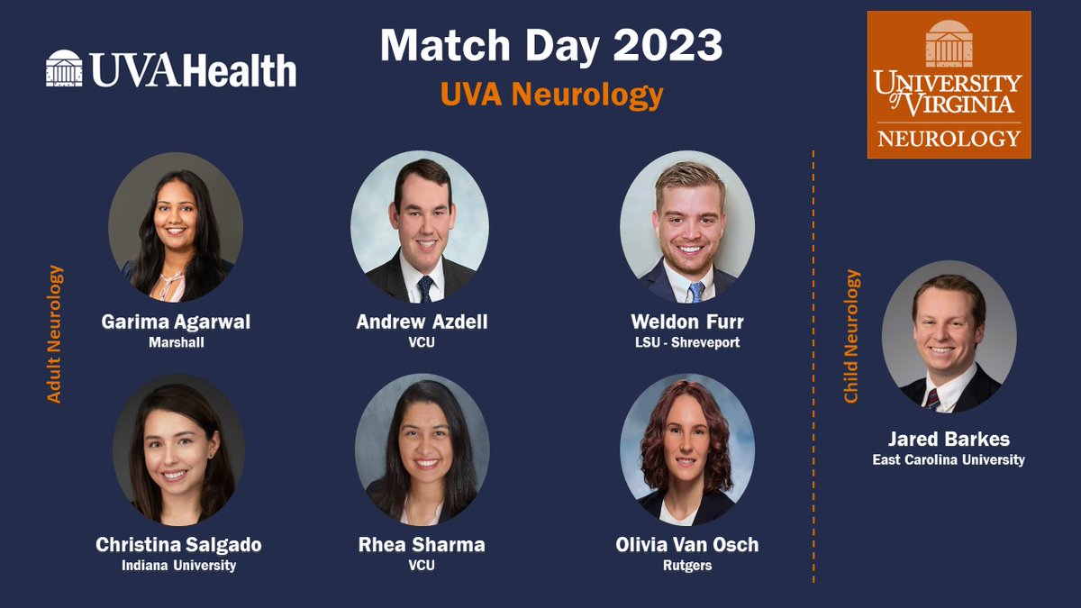 On behalf of UVA Neurology - Congratulations and a big welcome to the family! #match2023 #neuromatch #neurotwitter