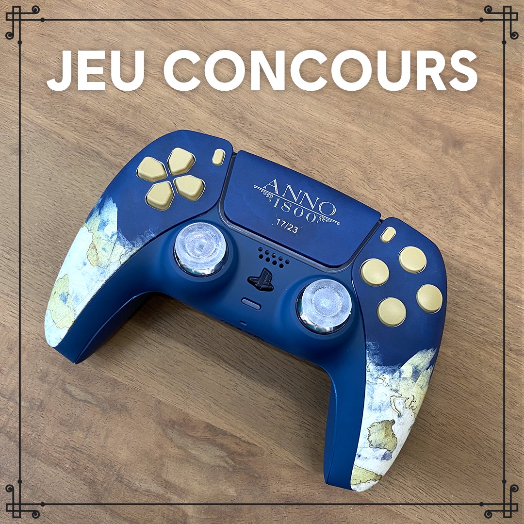 UbisoftFR's tweet image. 🚢 JEU CONCOURS 🚢
À l&apos;occasion de la sortie d&apos;Anno 1800 sur console, on vous fait gagner 2 packs exclusifs avec :

🎮 Une manette PS5 customisée (23 au monde !)
🗺️ Un jeu Anno 1800 Édition Deluxe sur PS5

Pour ça :
🔄 RT ce tweet
✅ Abonne-toi à @UbisoftFR

TAS le 24/03