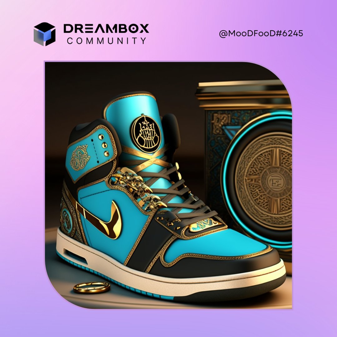 #DreamBoxCommunity Art Feature 🚀

Level up your style with these striking high-cut sneakers art by one of our community members #MoodFood. 👟

Never go out of style with #AIArt shoes.

🔴 Follow us for more #Img2ReaLife items.
#MidJourney #ArtificialIntelligence