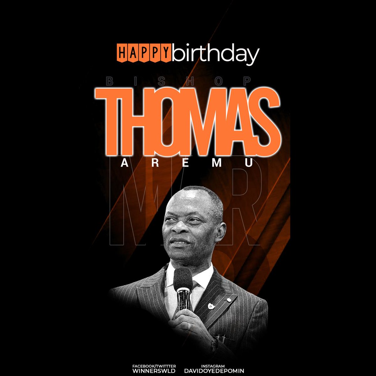 WinnersWLD's tweet photo. Happy birthday Bishop Thomas Aremu. We give God thanks for keeping you in good health to see this new year. As your days are, so shall your strength be. May the oil upon your head remain ever fresh in Jesus’ name. Amen
Congratulations sir https://t.co/dYkWoJCUMP