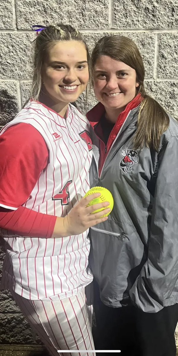 Congrats to Lily Roberts on tying a school record with 18 strike outs set by assistant coach Taylor Wroe Morris in a 6-2 win over Apollo#hancocksoftball