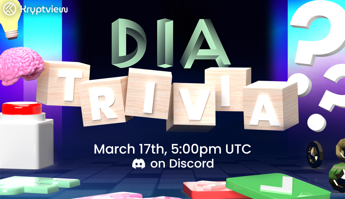 Kryptview (@thekryptview) on Twitter photo Think you're an expert on <a href="/DIACommunityHub/">DIA Community Hub</a> & <a href="/DIAdata_org/">DIA | Cross-Chain Oracles for Web3</a>?
🎲Don't miss today's #TRIVIA in the #Krytpview Discord!
Join the fun of our #Crew3 #collab, and challenge your knowledge to try and win our awesome rewards!
📅Today 5pm UTC
📌discordapp.com/events/9250904…
#game #quiz Think you're an expert on <a href="/DIACommunityHub/">DIA Community Hub</a> & <a href="/DIAdata_org/">DIA | Cross-Chain Oracles for Web3</a>?
🎲Don't miss today's #TRIVIA in the #Krytpview Discord!
Join the fun of our #Crew3 #collab, and challenge your knowledge to try and win our awesome rewards!
📅Today 5pm UTC
📌discordapp.com/events/9250904…
#game #quiz