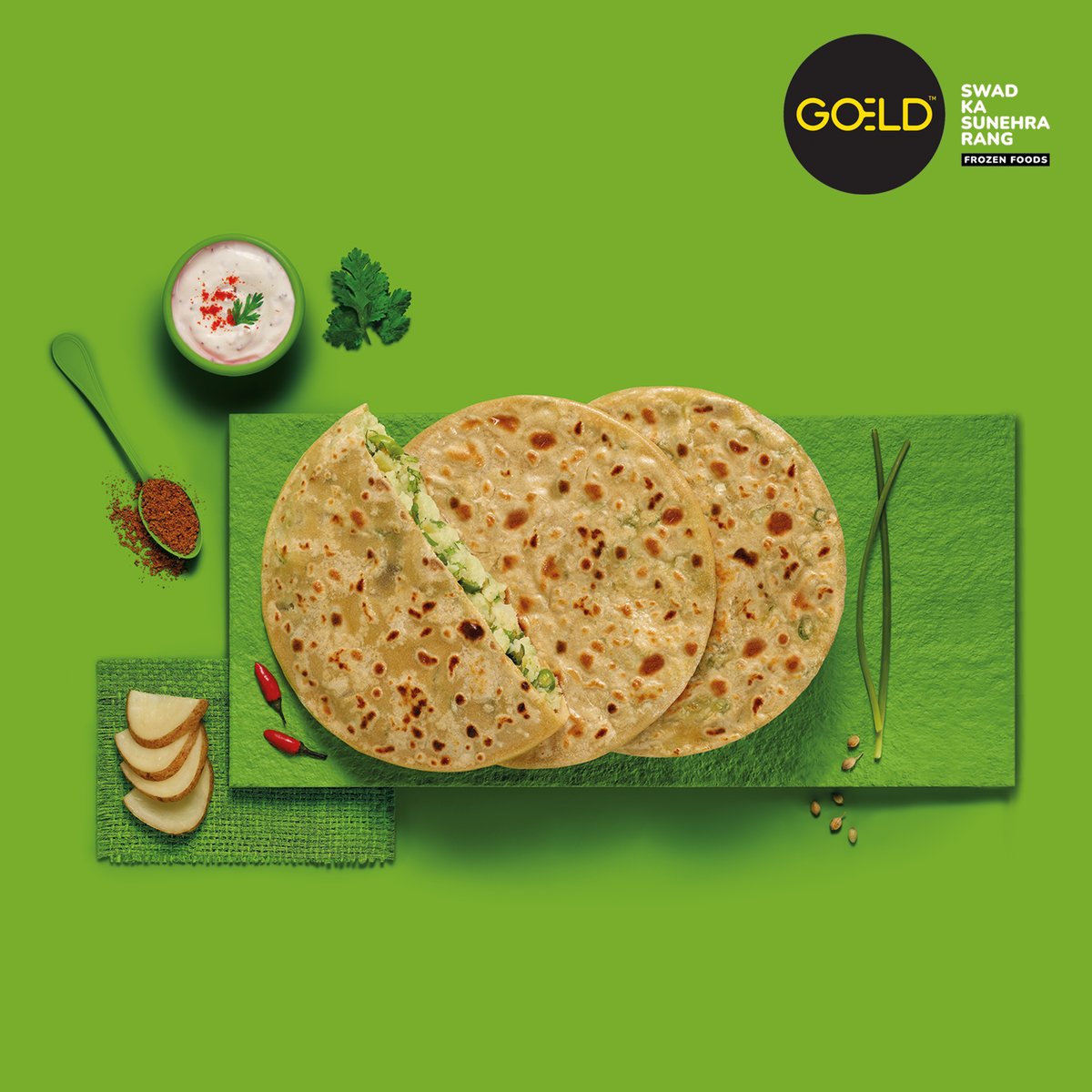 goeldfrozenfood's tweet photo. Aloo parathas always manage to rise to the top of your meals, whether it be a filling breakfast, a quick lunch, or a light evening.
What, exactly, is the finest thing about our parathas?
Simply remove it from the refrigerator and cook it is all that is required.

#goeld https://t.co/h6DtYQe4r5