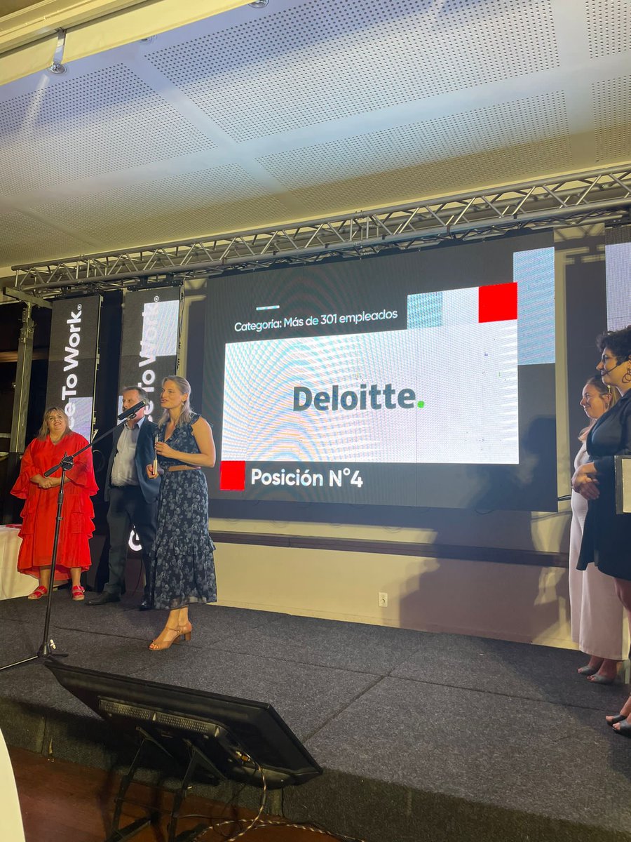 Nuestros profesionales piensan que Deloitte les brinda una excelente experiencia laboral, por eso fuimos reconocidos en #4 lugar por @GPTW, en la categoría de más de 301 colaboradores, como uno de los mejores lugares para trabajar en 2023. Juntos hicimos esto posible. #GPTW2023