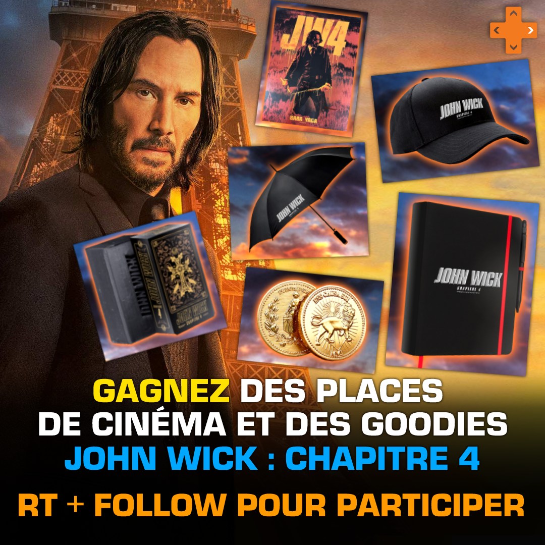 Gameblog's tweet image. 🚨⭐CONCOURS⭐🚨
John Wick : Chapitre 4 de Chad Stahelski 
avec Keanu Reeves, le 22 mars au cinéma !
tinyurl.com/JWick4
Gagnez avec Gameblog et @Metropolitan_Fr  
5 places de cinéma et plein de goodies ! 
#JohnWick4   #JW4 
Pour participer : RT 🔁 + Follow ❤
🗓️ TAS 24/03/23