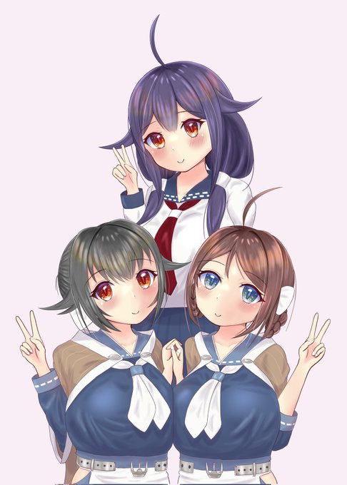 どの娘がお好き?#大鯨#迅鯨#長鯨薄い本の表紙にする予定です(*'ω`*) 