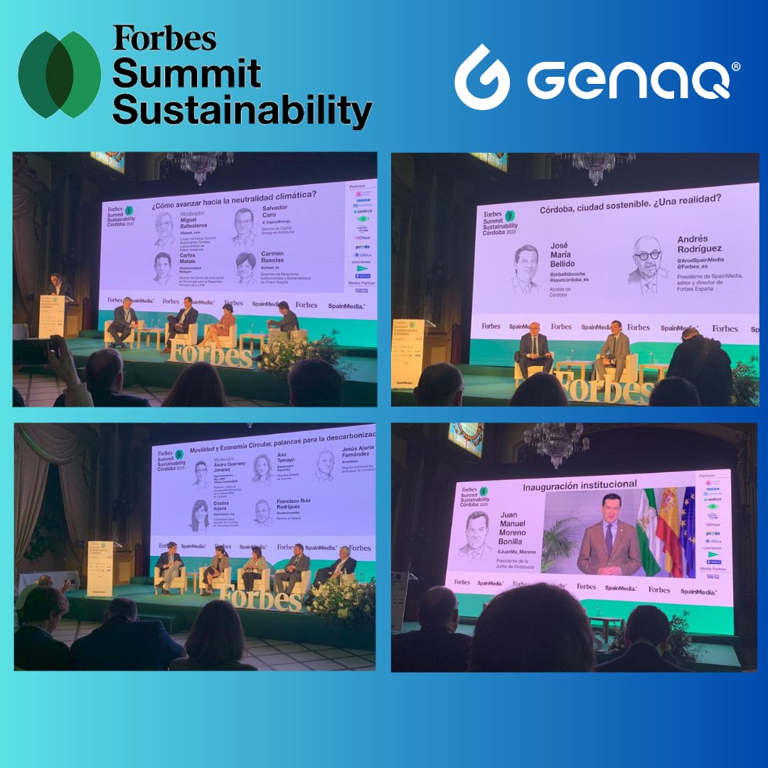 wearegenaq's tweet photo. Ayer estuvimos en el Forbes Sustainability Summit #ForbesSTB que se celebró en #Córdoba. Una jornada muy interesante para conocer las sinergias entre empresas, gobierno e instituciones para implementar estrategias de #sostenibilidad en ámbitos sociales, económicas y ambientales. https://t.co/q4pZaI4Tgp