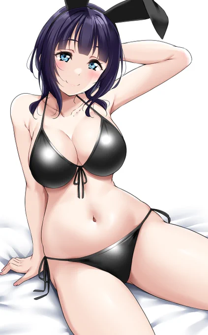 果林さんに黒ビキニ 