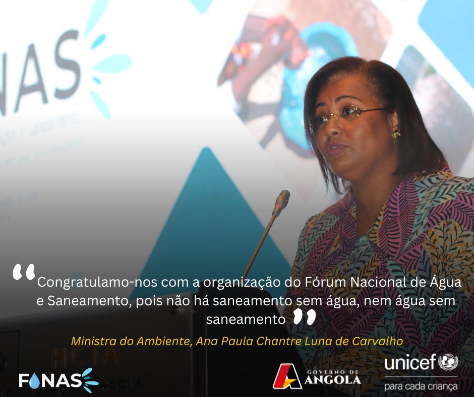 UNICEFAngola's tweet photo. #Investment on #WASH sector is crucial. There is no water without #sanitation neither sanitation without water.  #FONAS https://t.co/vGPJz2qcti