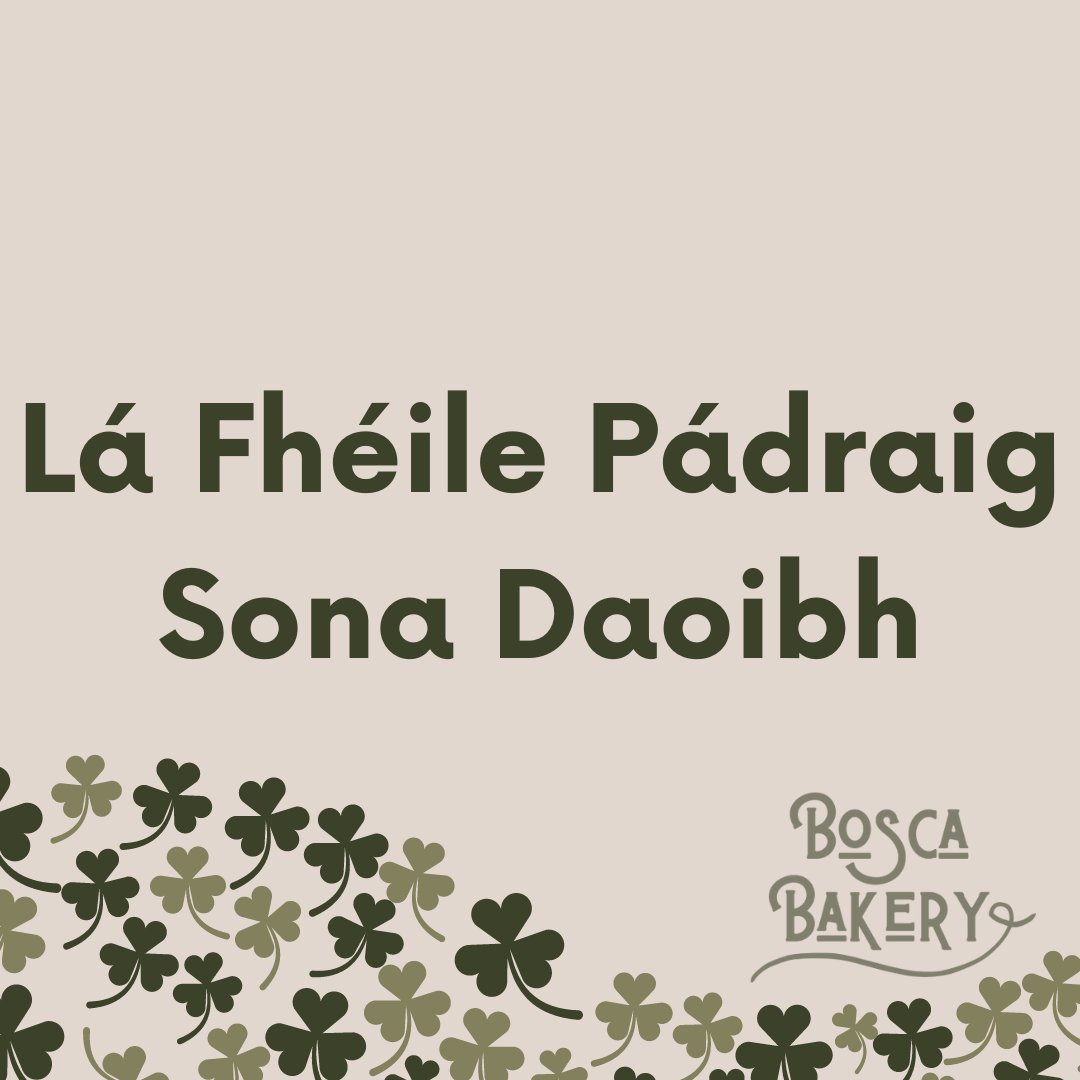 BoscaBakery's tweet photo. Happy St. Patrick's Day! Enjoy whatever you get up to today ☘️ https://t.co/GDgLH0HgGL